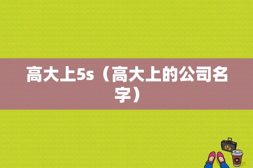 高大上5s（高大上的公司名字）