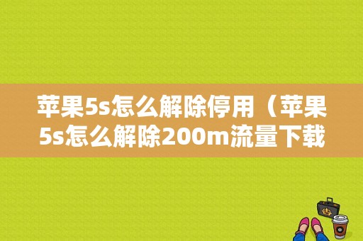 苹果5s怎么解除停用（苹果5s怎么解除200m流量下载）-图1