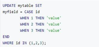 sql批量更新update（一条sql实现批量更新数据）