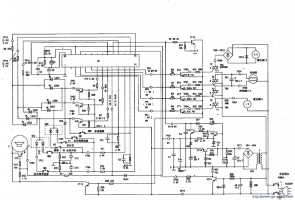 滚筒洗衣机主板电路图（滚筒洗衣机主板电路图讲解）-图2