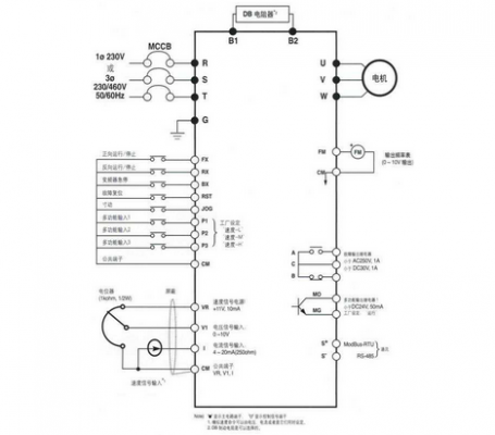 abb550变频器主板电源线路图（abb550变频器接线图解）